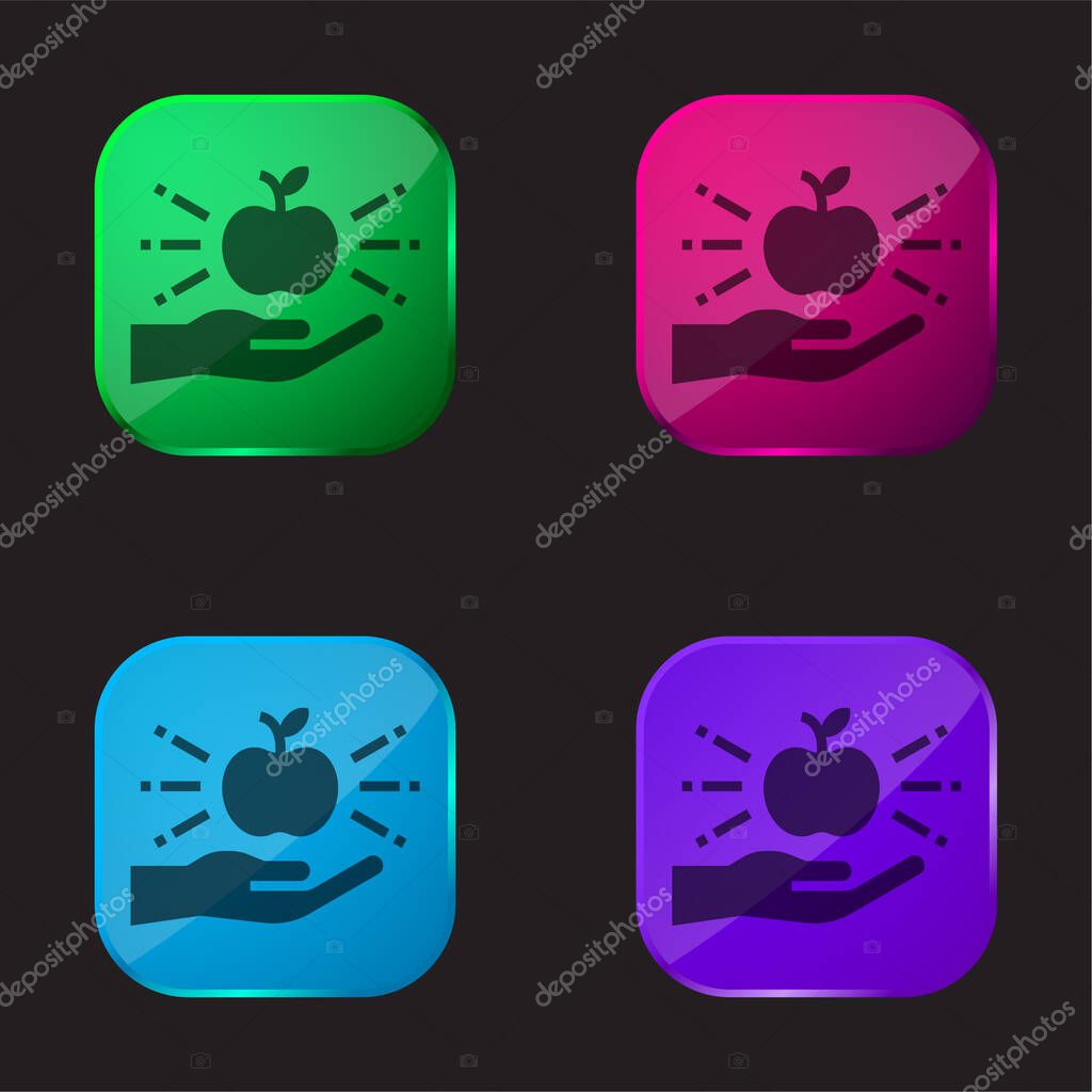 Apple four color glass button icon