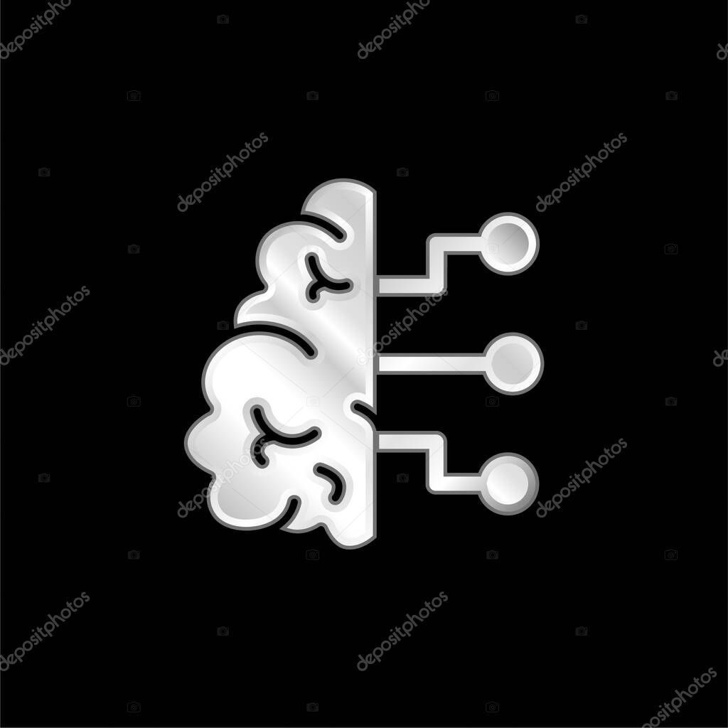 AI silver plated metallic icon