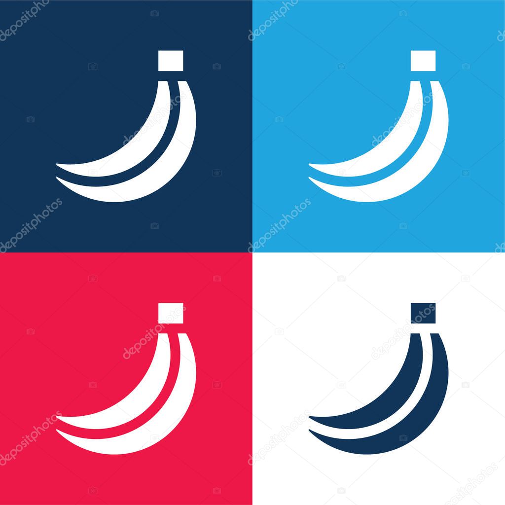 Banana blue and red four color minimal icon set