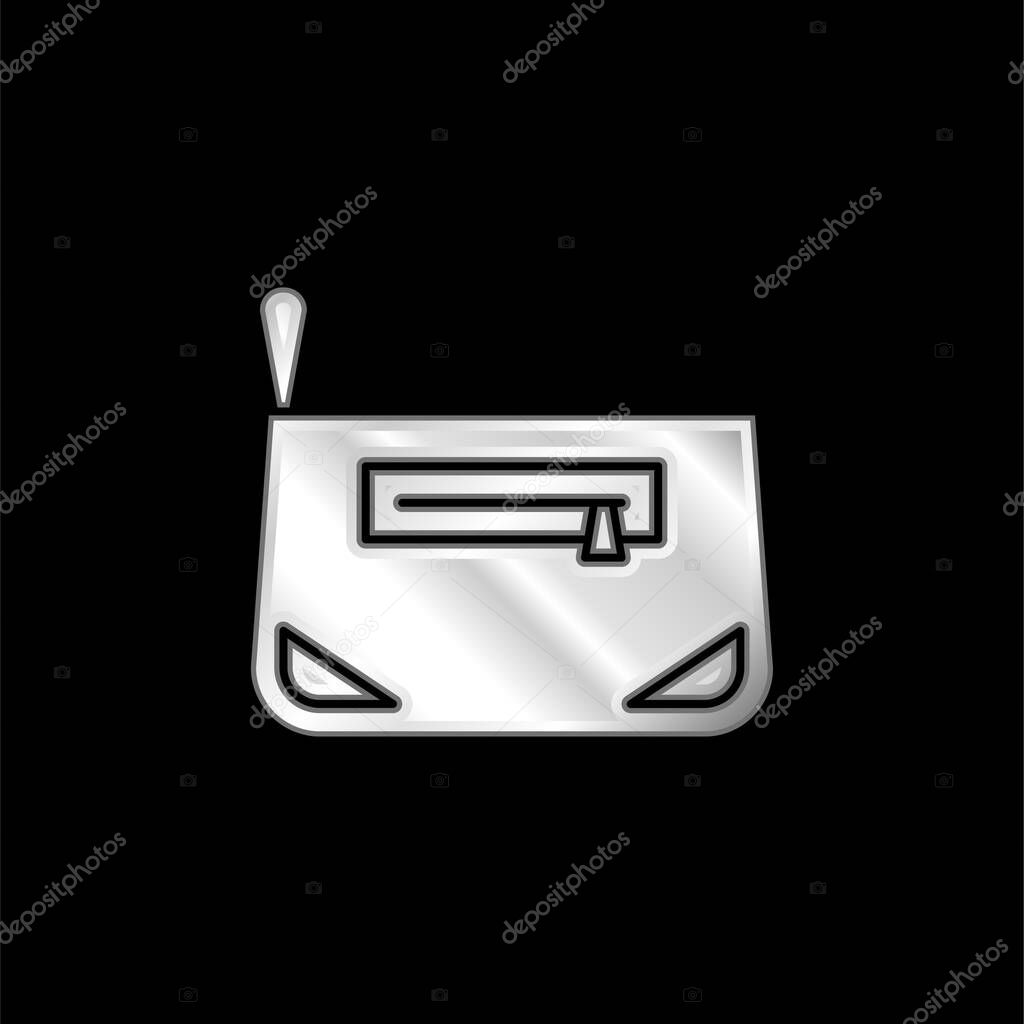 Bag silver plated metallic icon