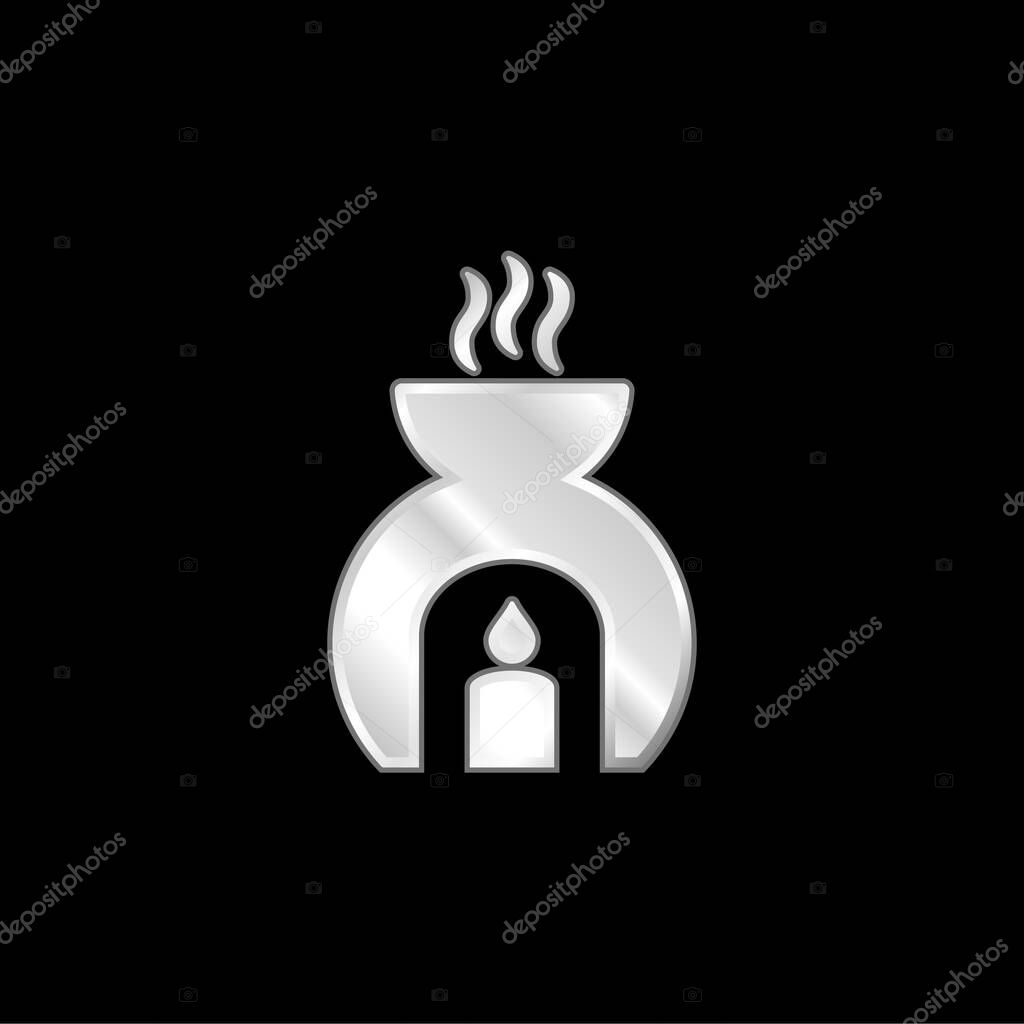 Aromatherapy silver plated metallic icon