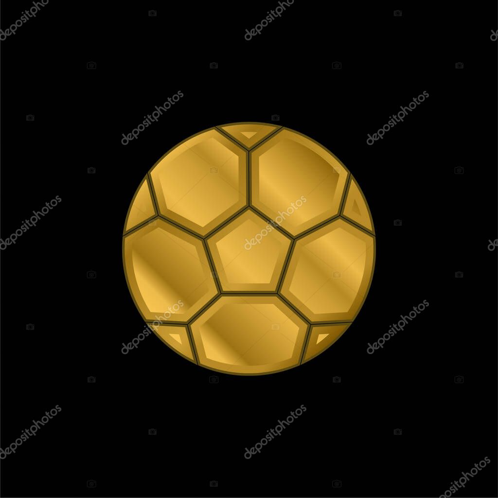 Ball gold plated metalic icon or logo vector