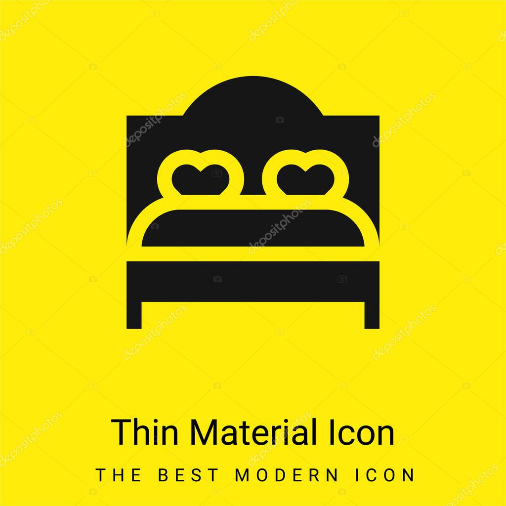 Bed minimal bright yellow material icon