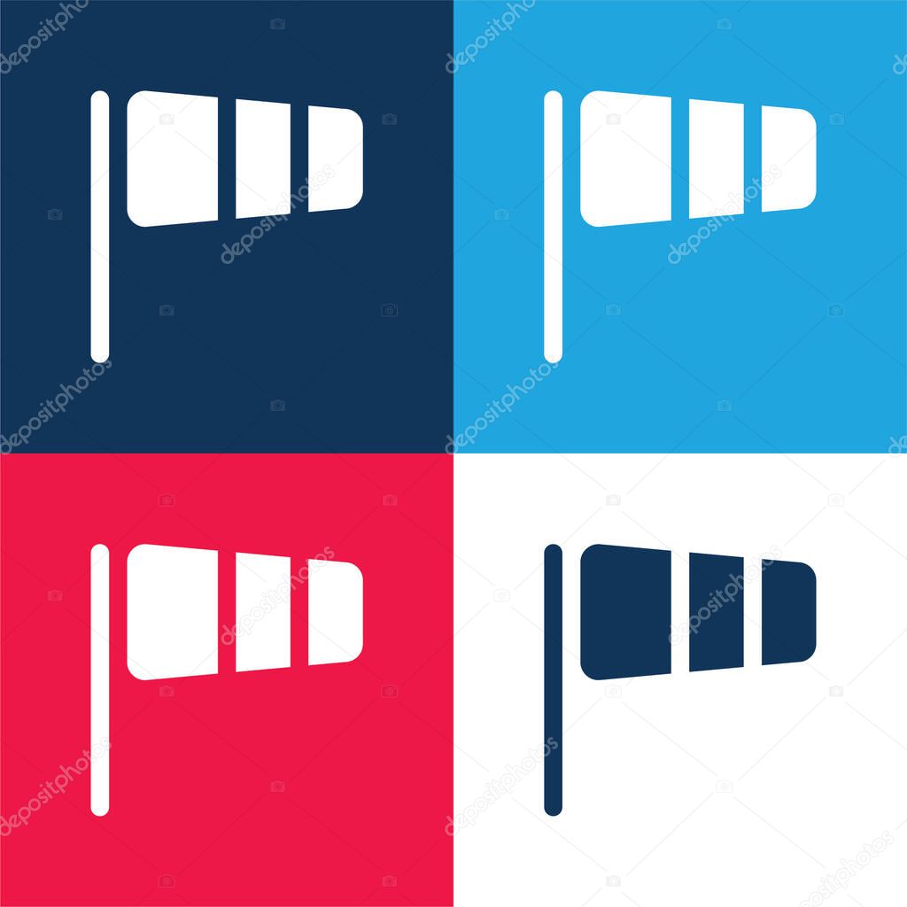 Black Winds Socket Tool Symbol blue and red four color minimal icon set