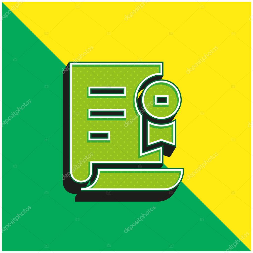 Award Green and yellow modern 3d vector icon logo