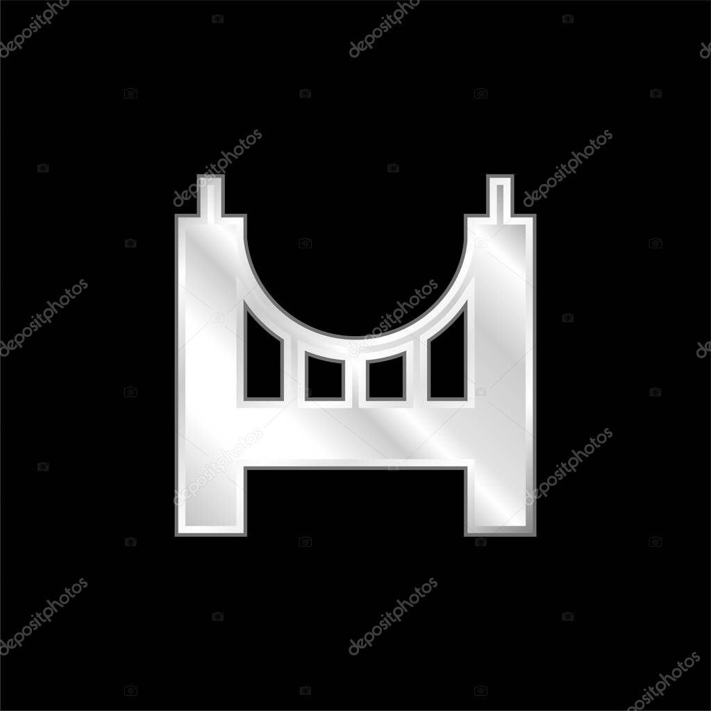 Bridge silver plated metallic icon