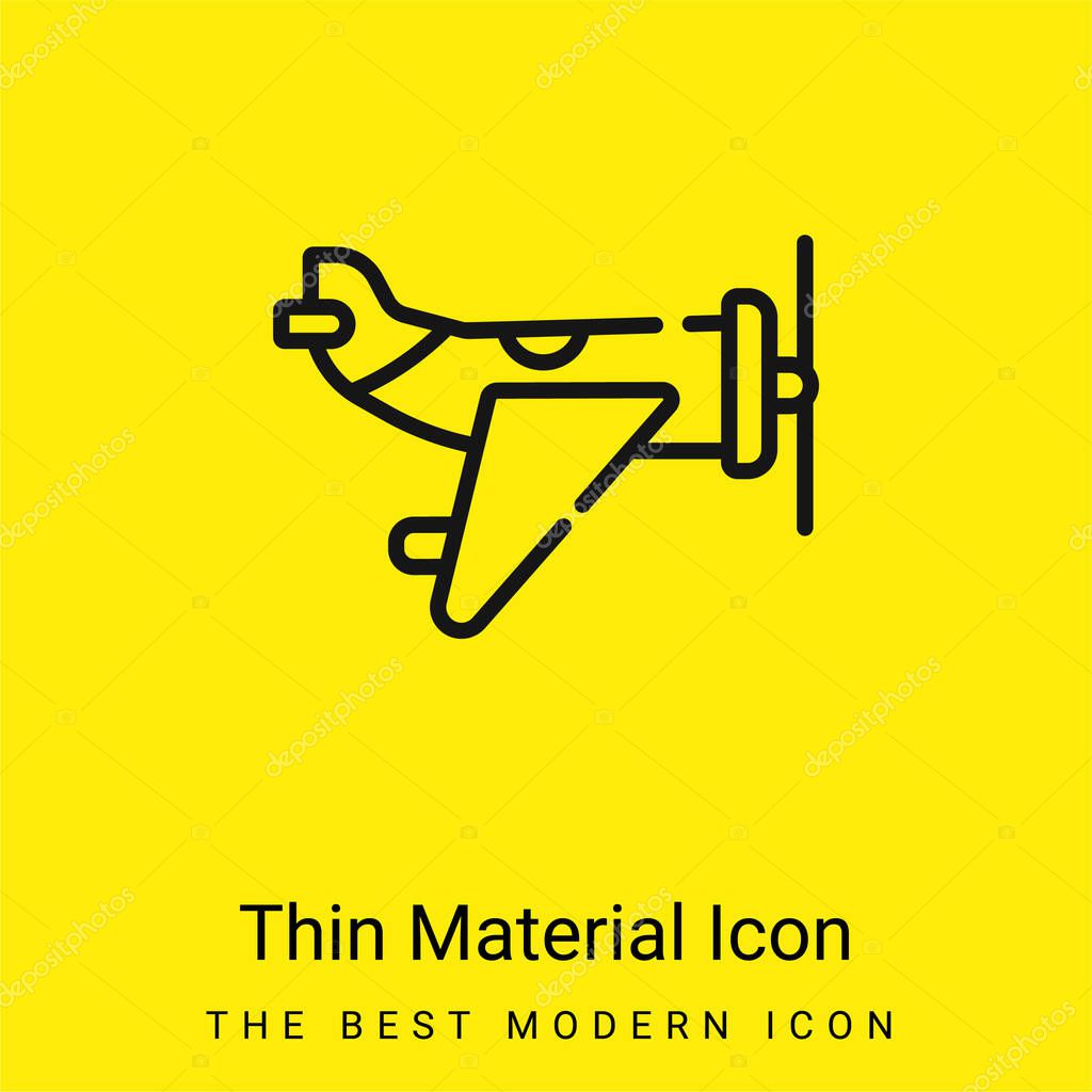 Aircraft minimal bright yellow material icon