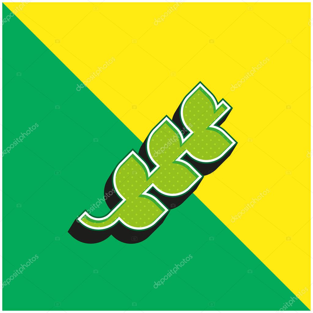 Branch Green and yellow modern 3d vector icon logo