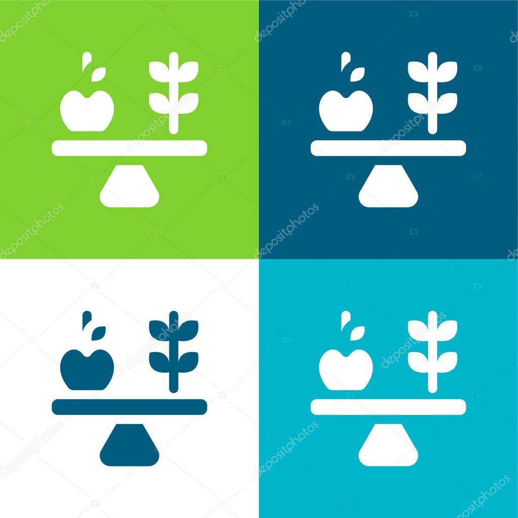 Balance Flat four color minimal icon set