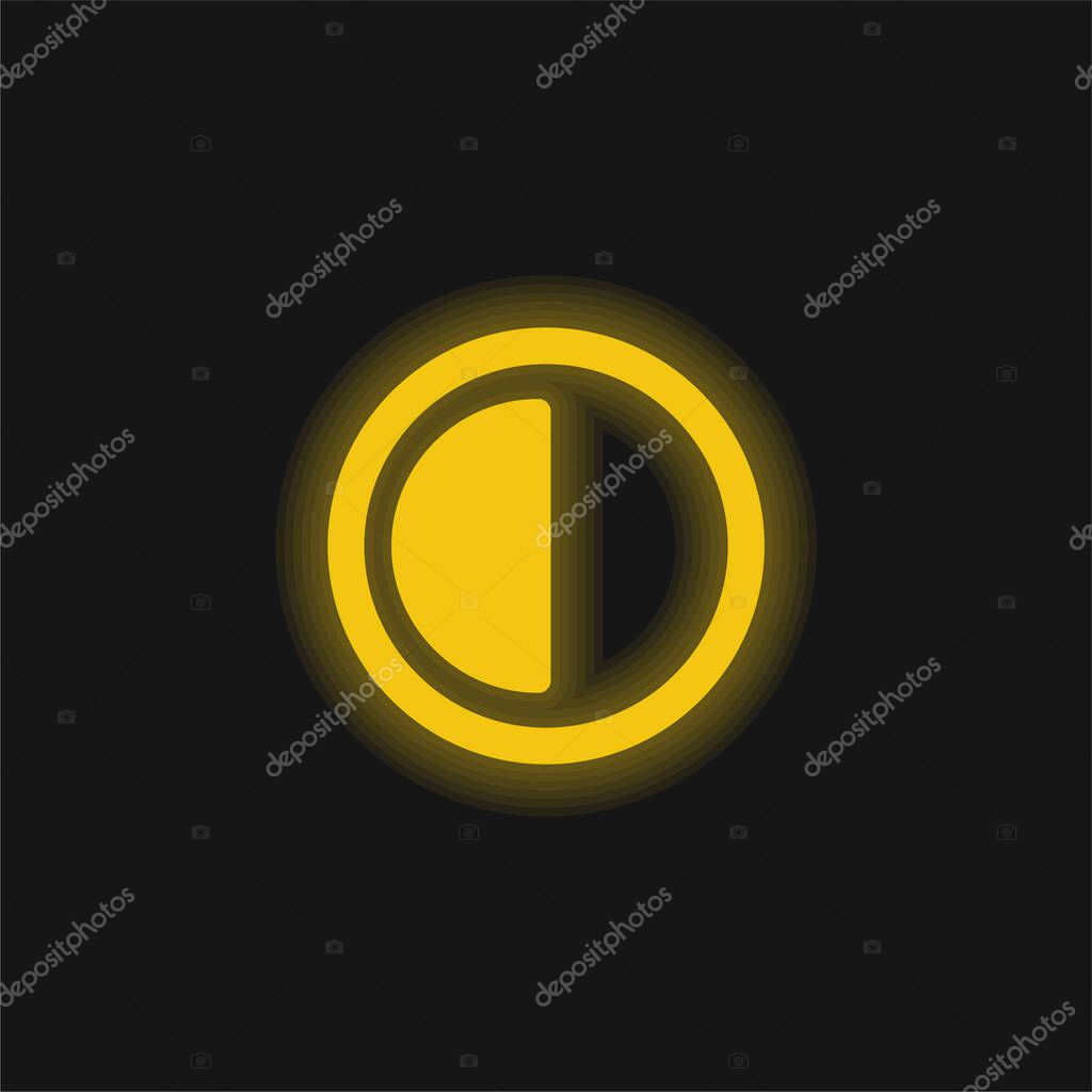 30 Minutes yellow glowing neon icon