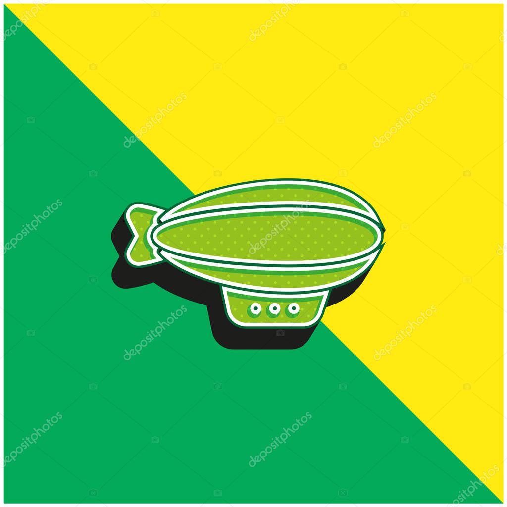 Air Balloon Green and yellow modern 3d vector icon logo
