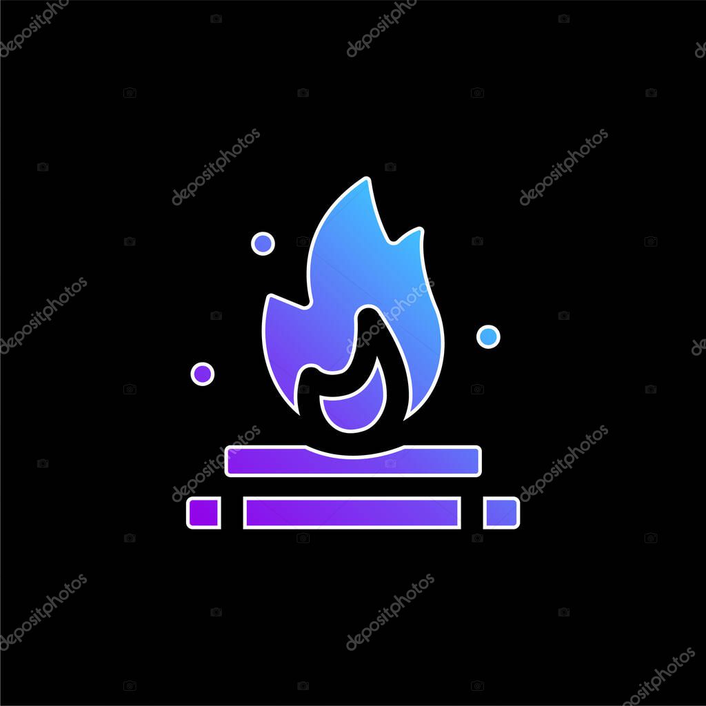 Bonfire blue gradient vector icon