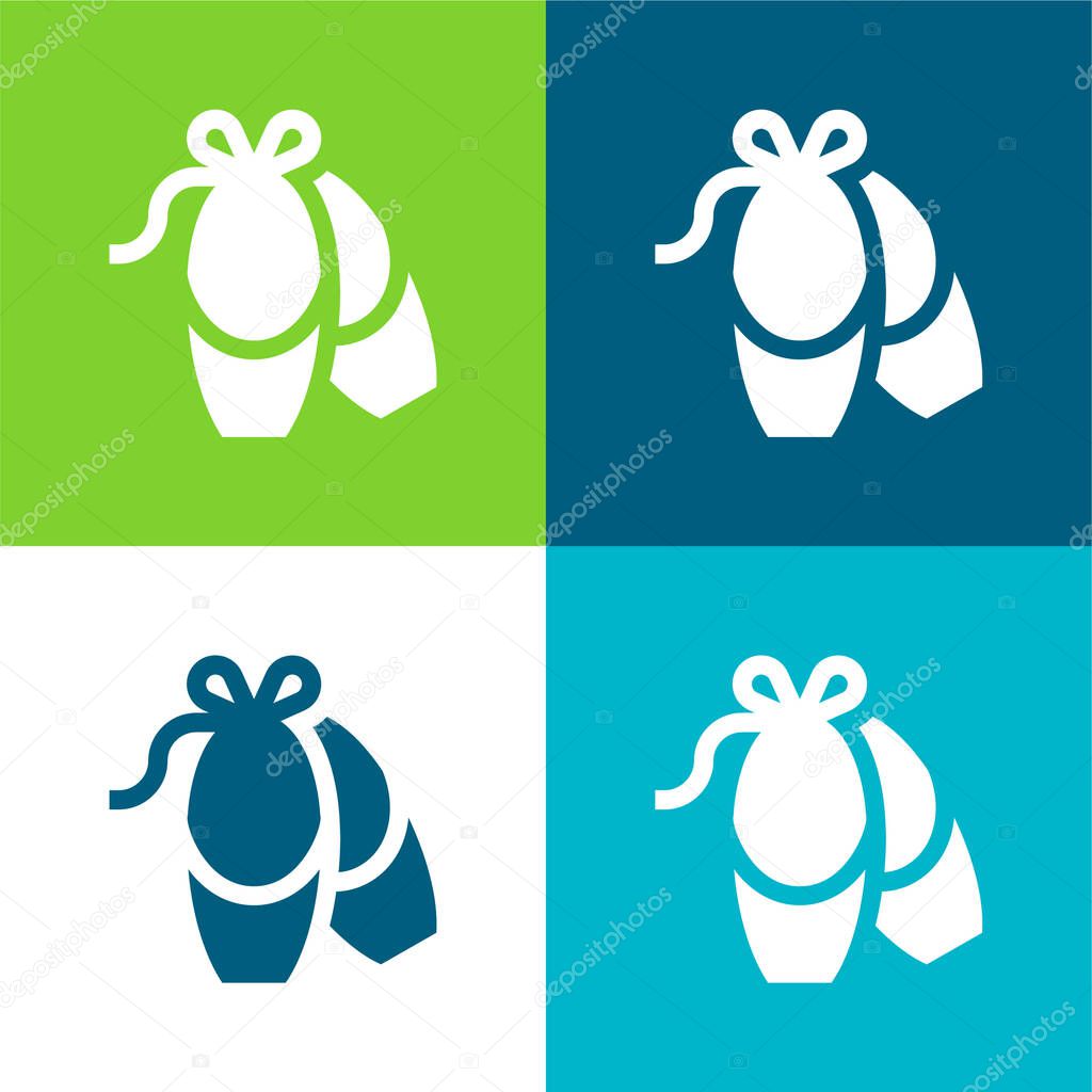 Ballerina Flat four color minimal icon set