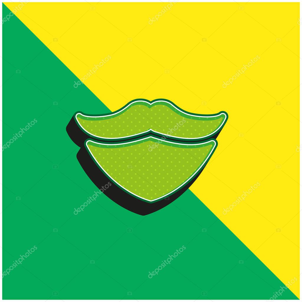 Beard Green and yellow modern 3d vector icon logo