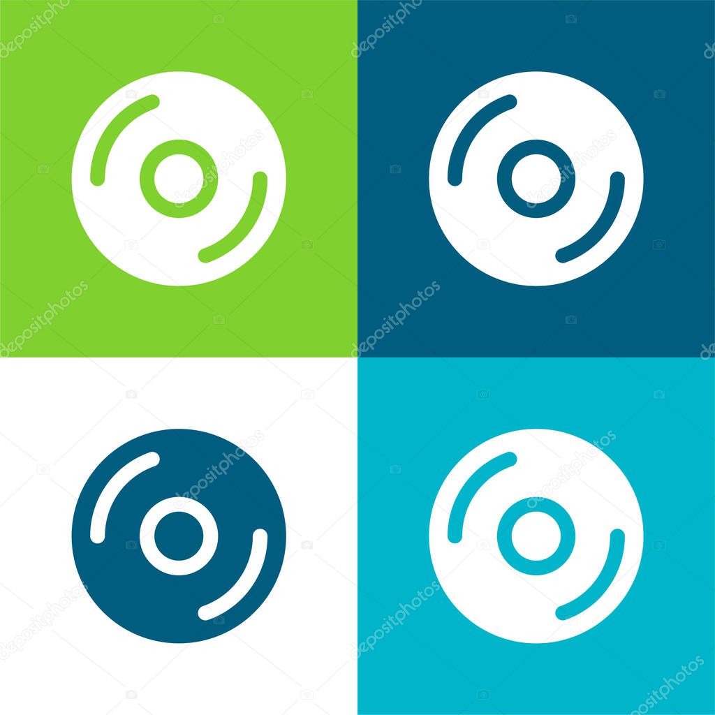 Big CD Flat four color minimal icon set