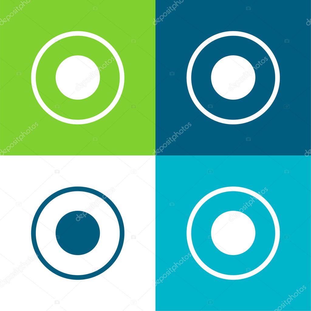 Atom Circular Symbol Of Circles Flat four color minimal icon set