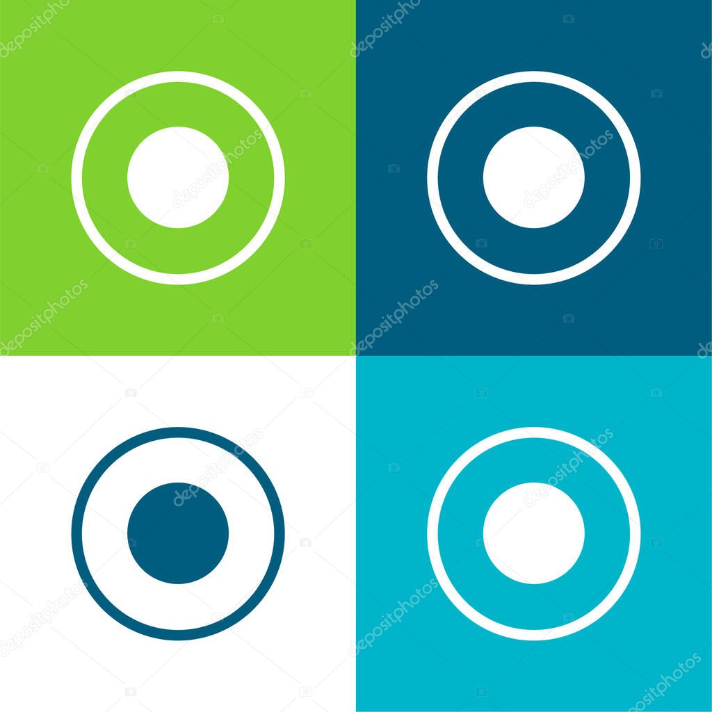 Atom Circular Symbol Of Circles Flat four color minimal icon set