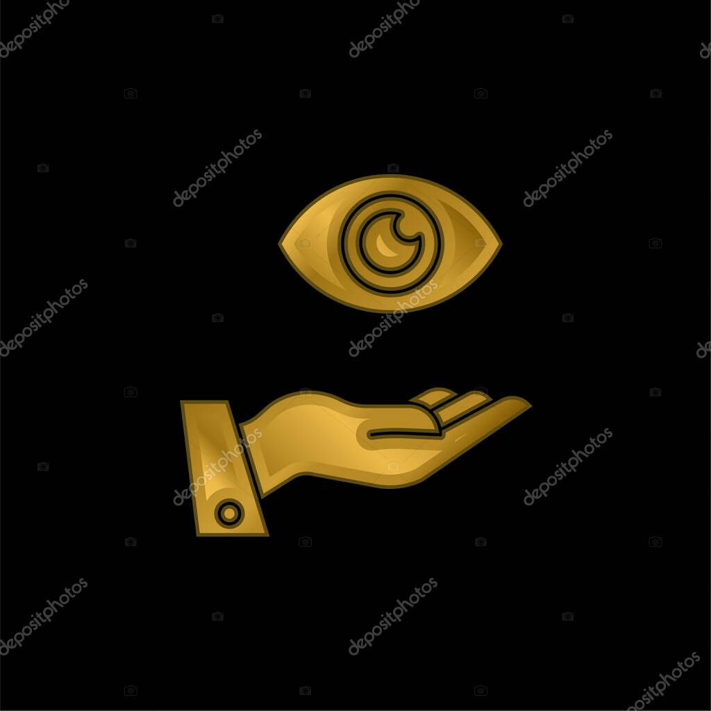 Activity gold plated metalic icon or logo vector