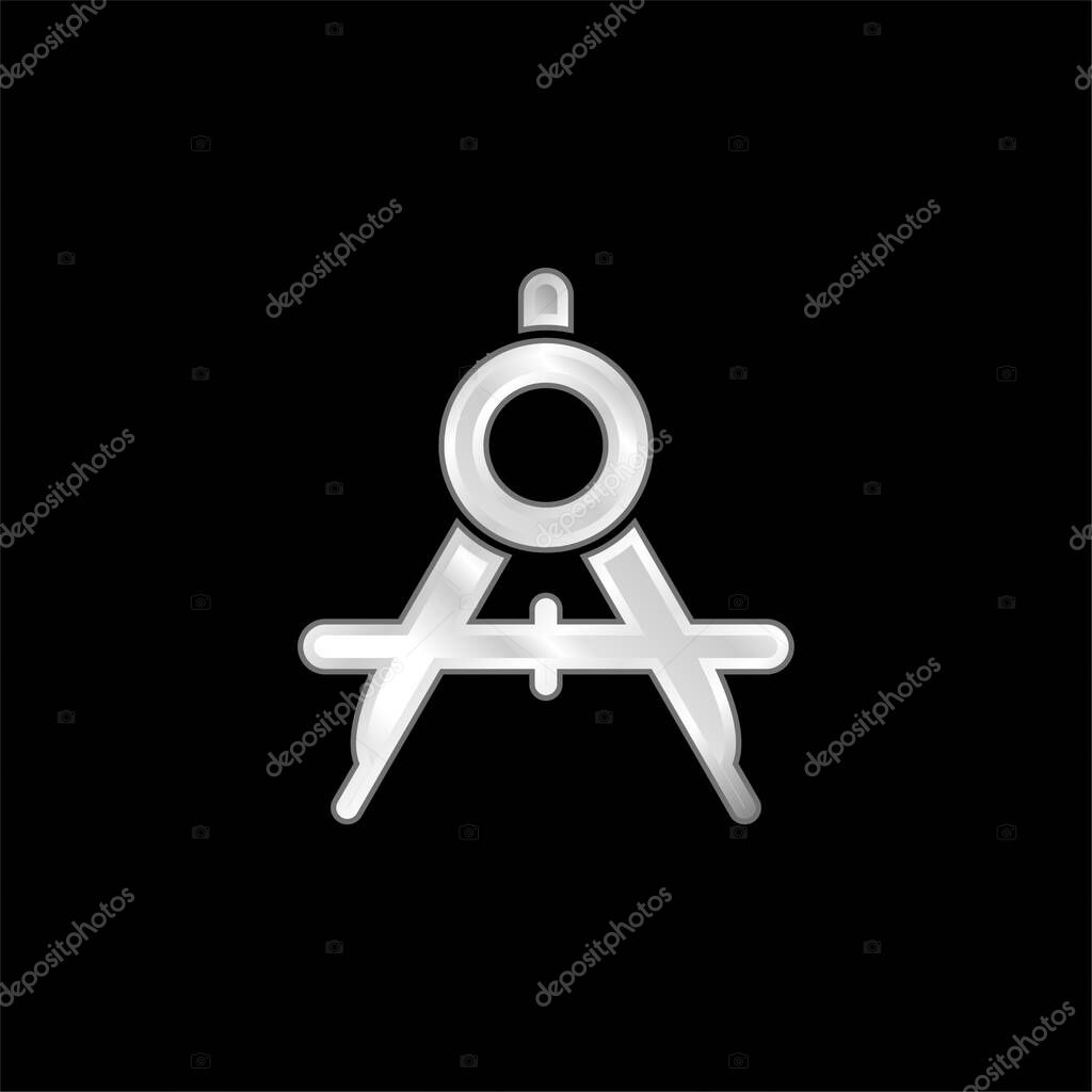 Big Compass Open silver plated metallic icon