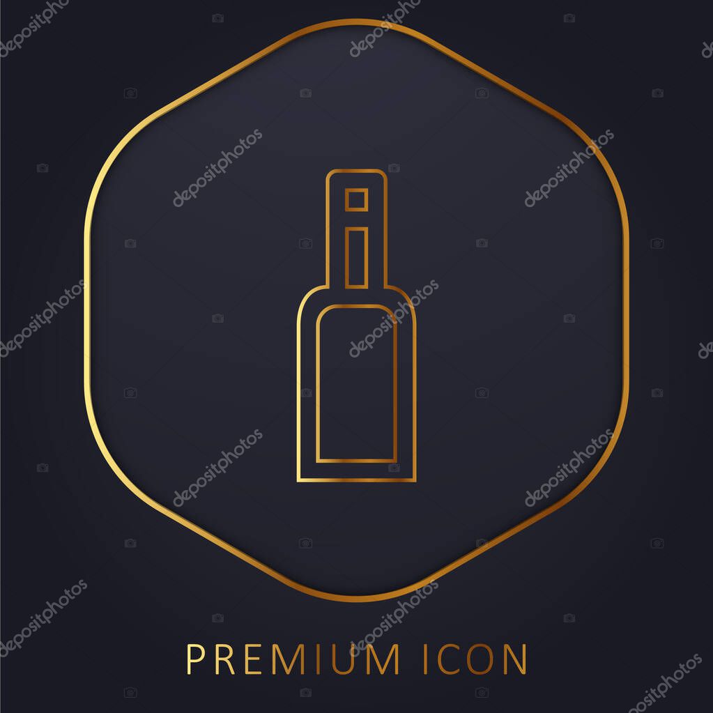 Bottle Gross Outlined Symbol golden line premium logo or icon