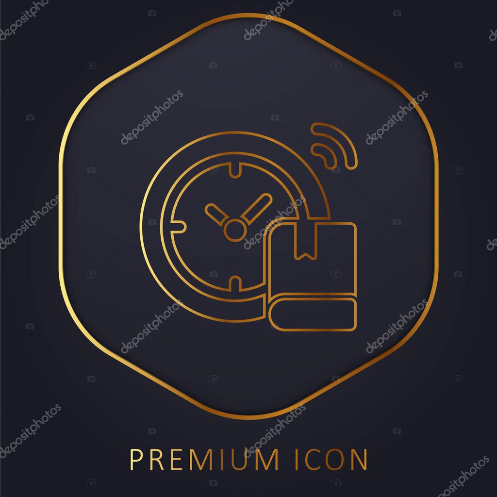 Back To School golden line premium logo or icon
