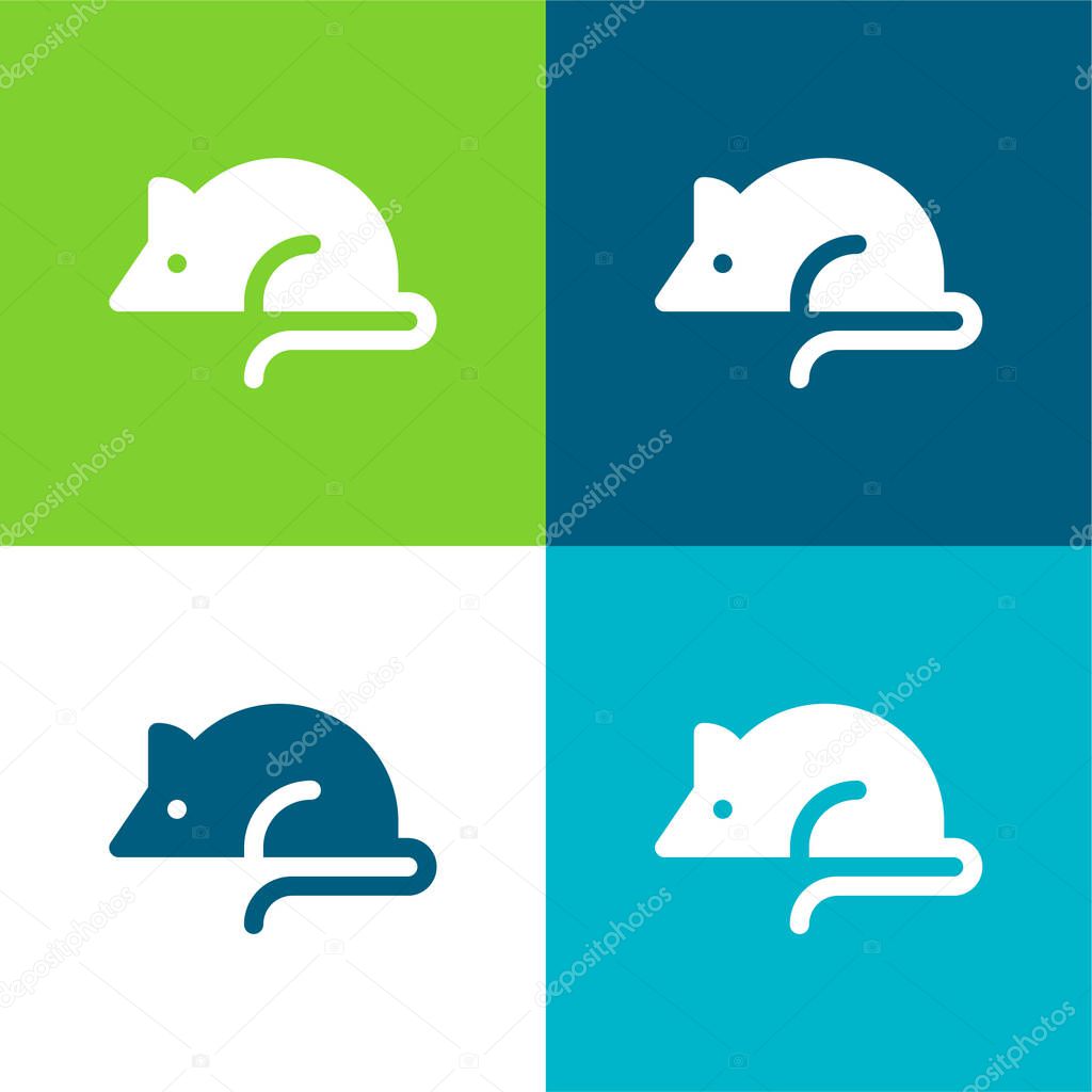 Animal Testing Flat four color minimal icon set
