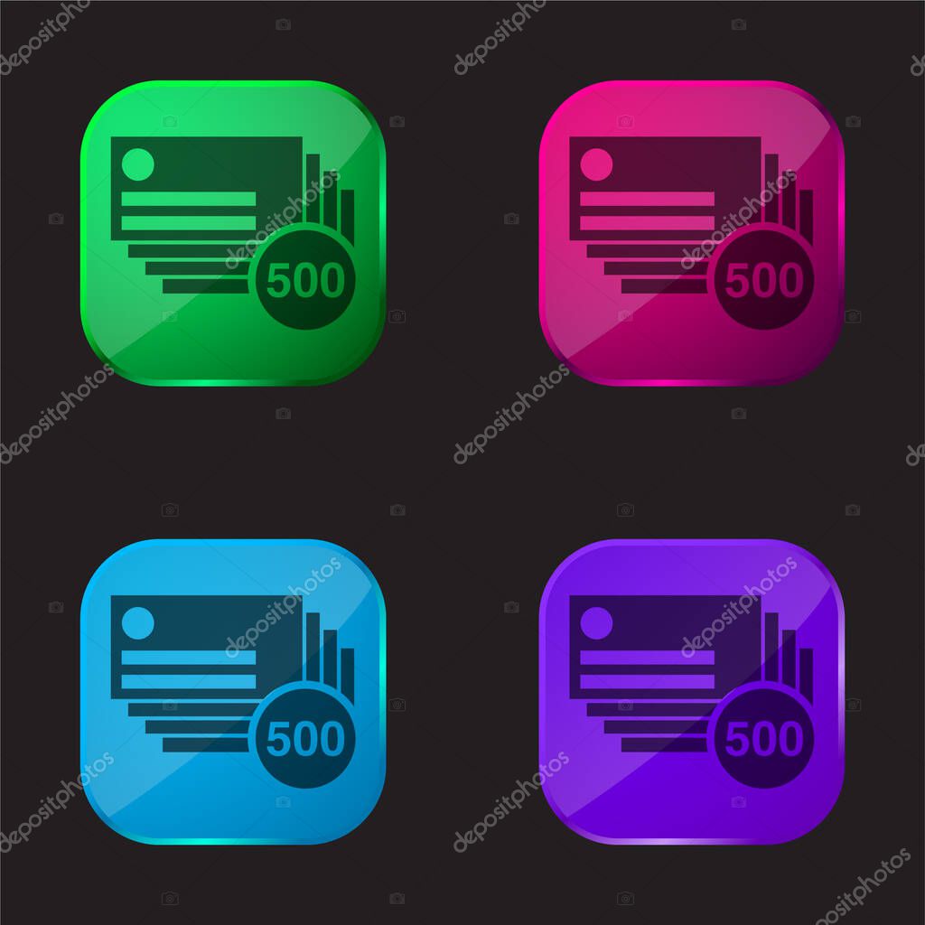 500 Business Cards Copies four color glass button icon