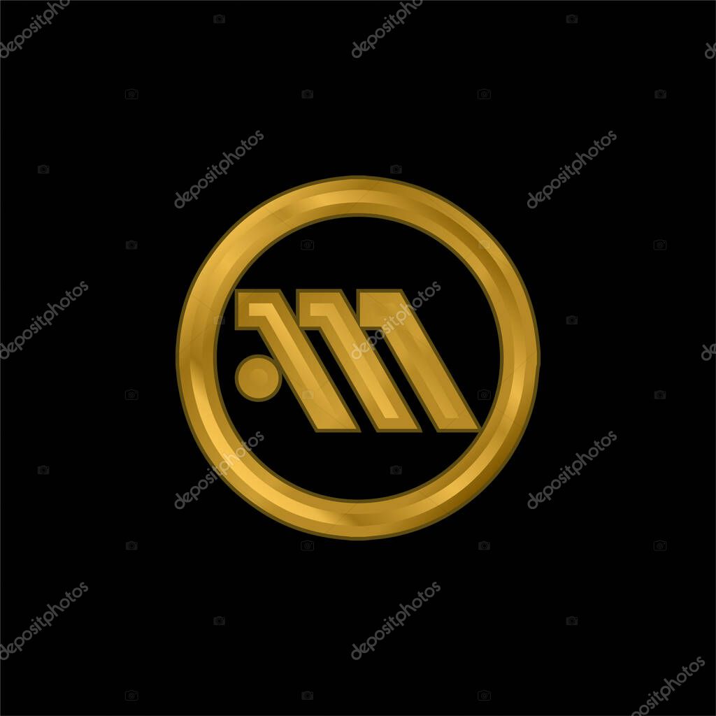 Athens Metro Logo Symbol gold plated metalic icon or logo vector