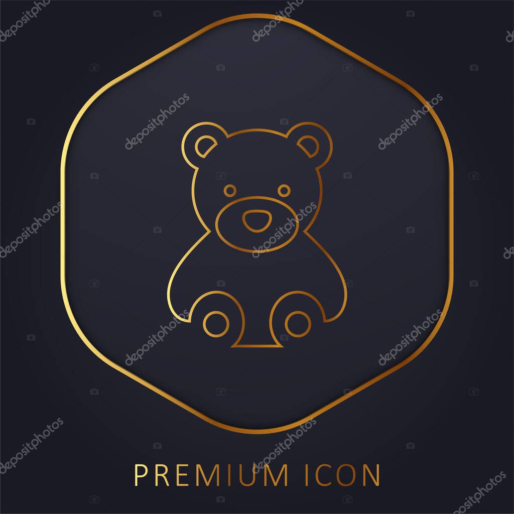 Bear golden line premium logo or icon