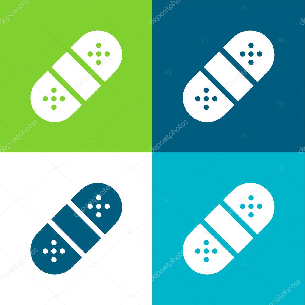 Band Aid Flat four color minimal icon set