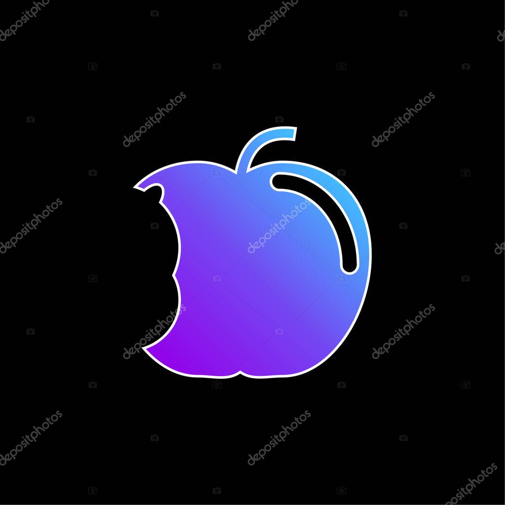 Apple With Big Bite blue gradient vector icon