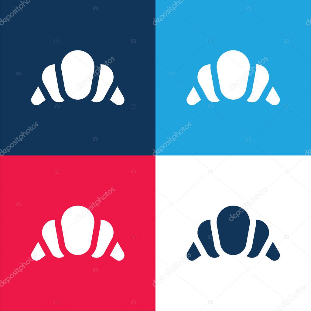 Big Croissant blue and red four color minimal icon set