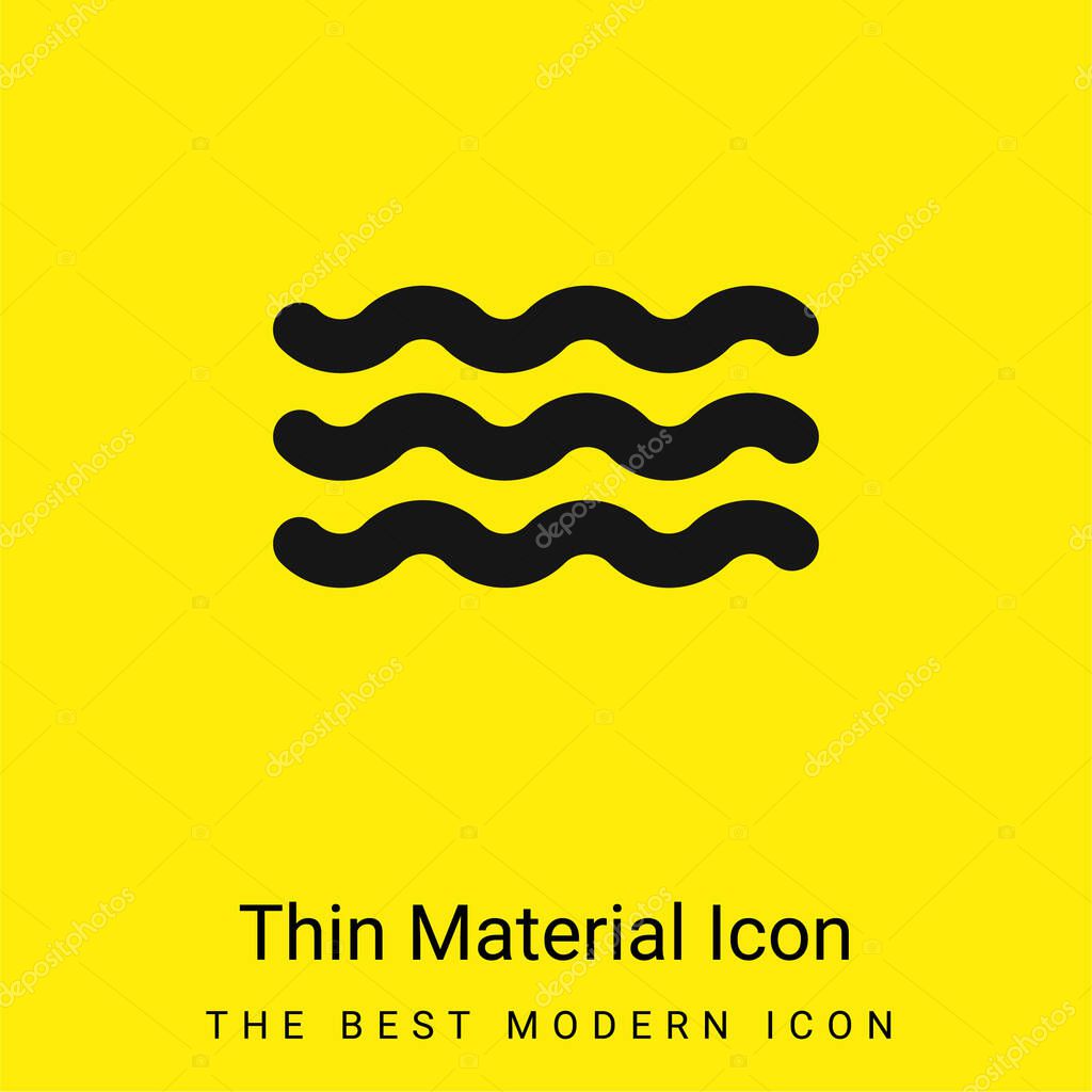 Aquarius Symbol minimal bright yellow material icon