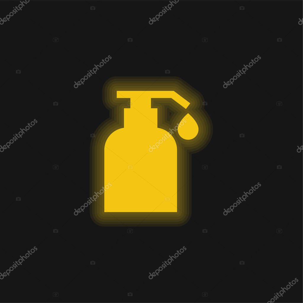 Body Oil yellow glowing neon icon