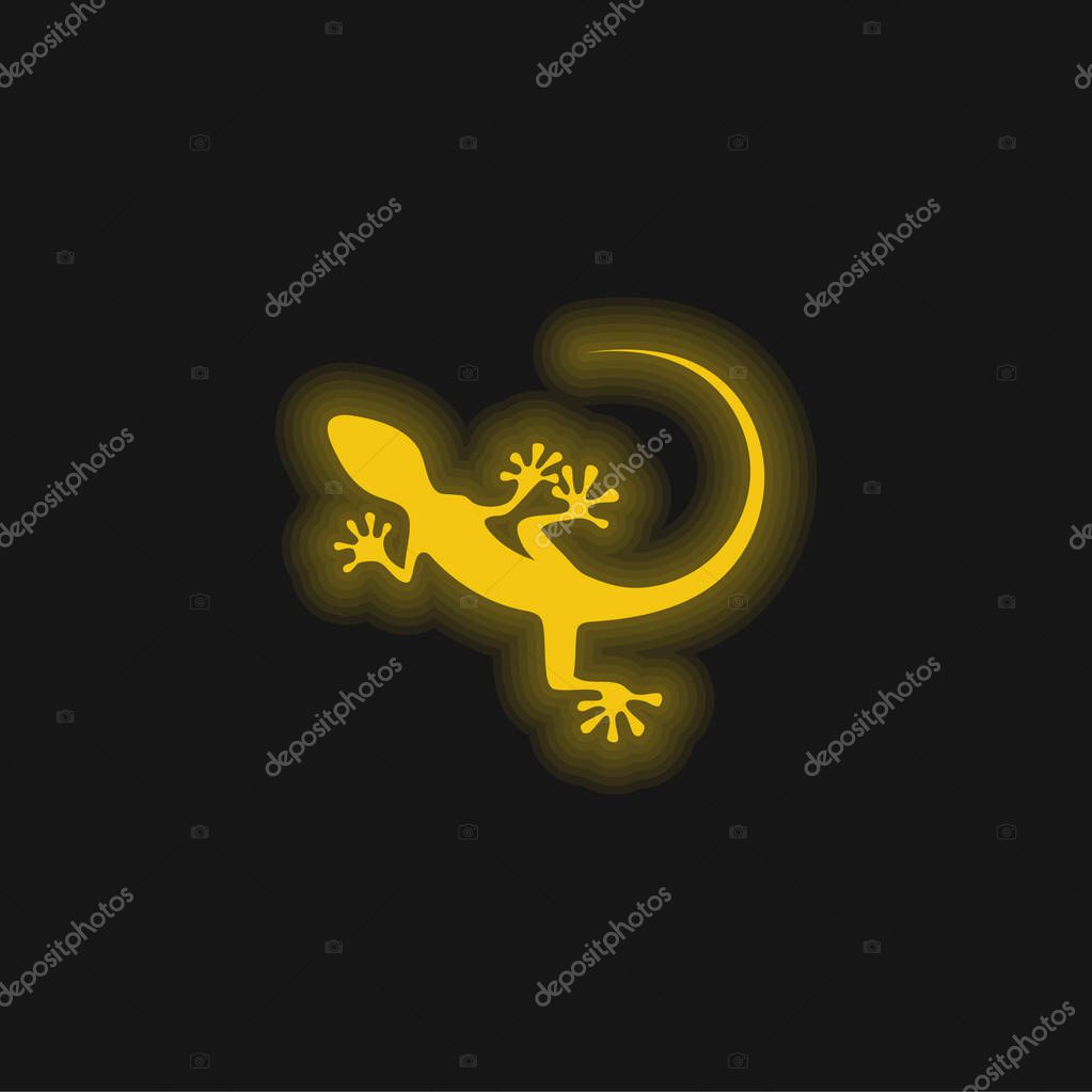 Animal yellow glowing neon icon