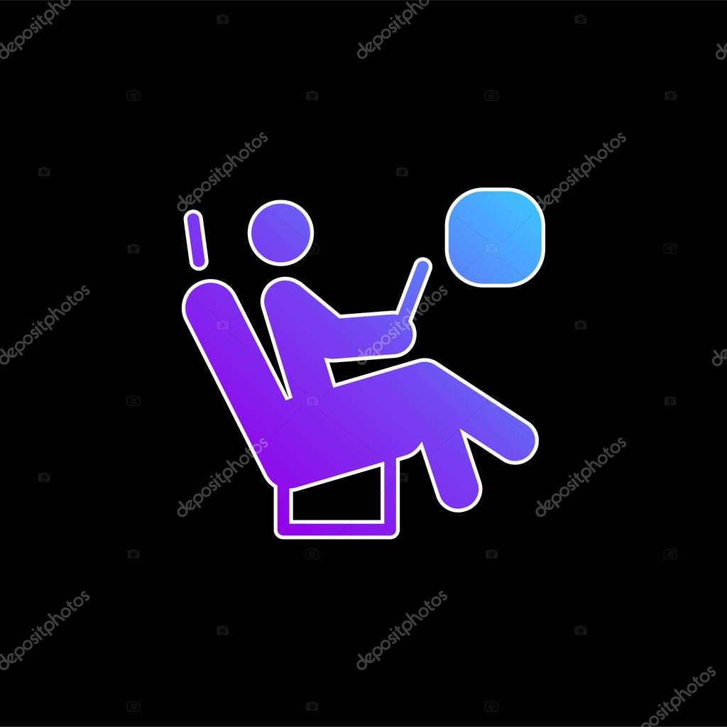 Airplane Seat blue gradient vector icon