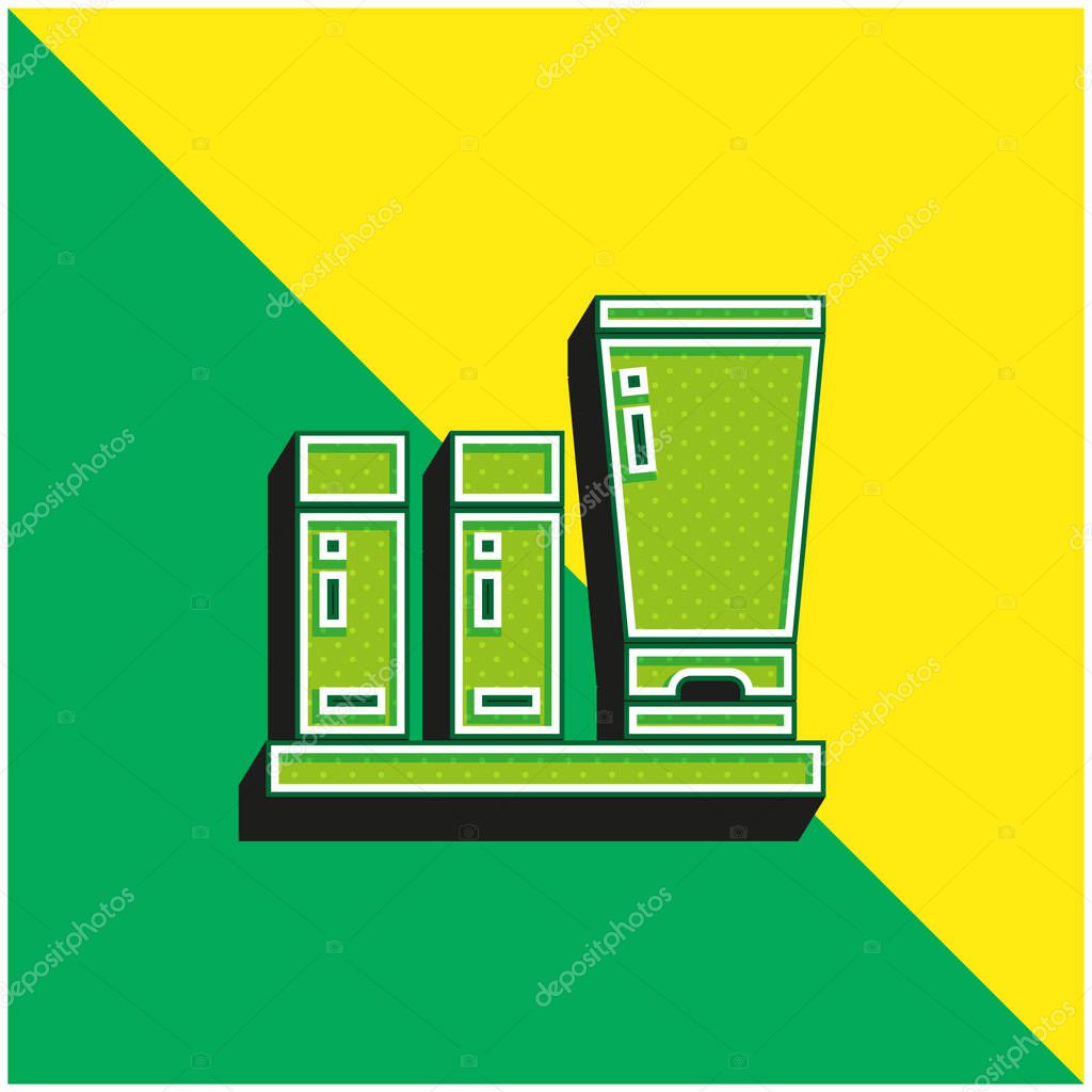 Amenities Green and yellow modern 3d vector icon logo