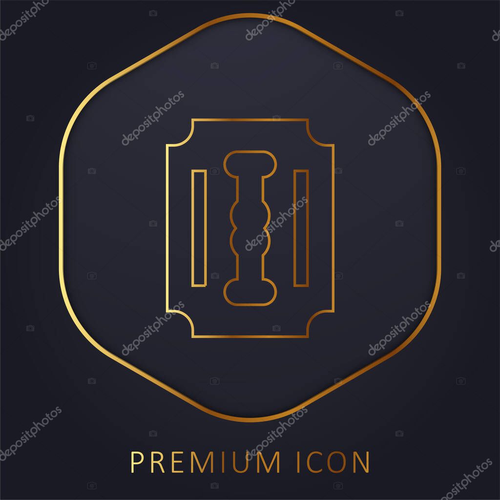 Blade golden line premium logo or icon