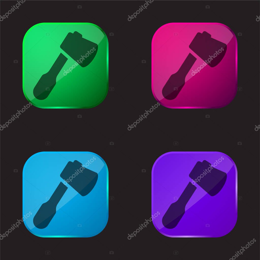 Ax four color glass button icon