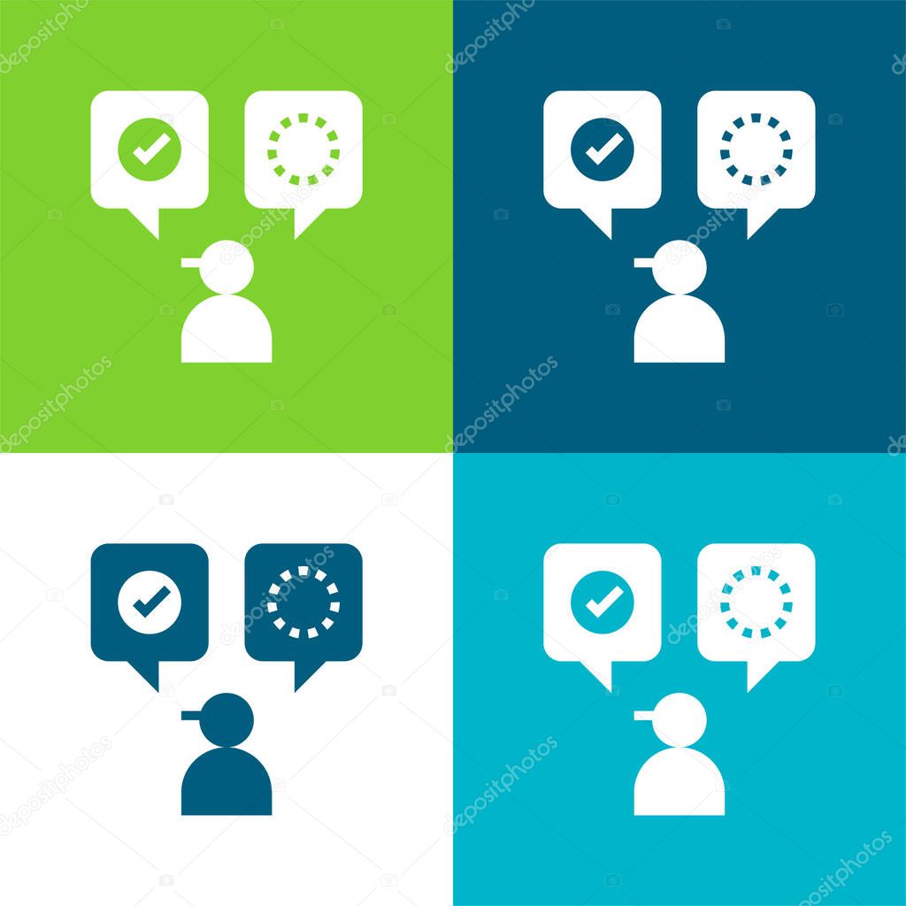 Accept Flat four color minimal icon set