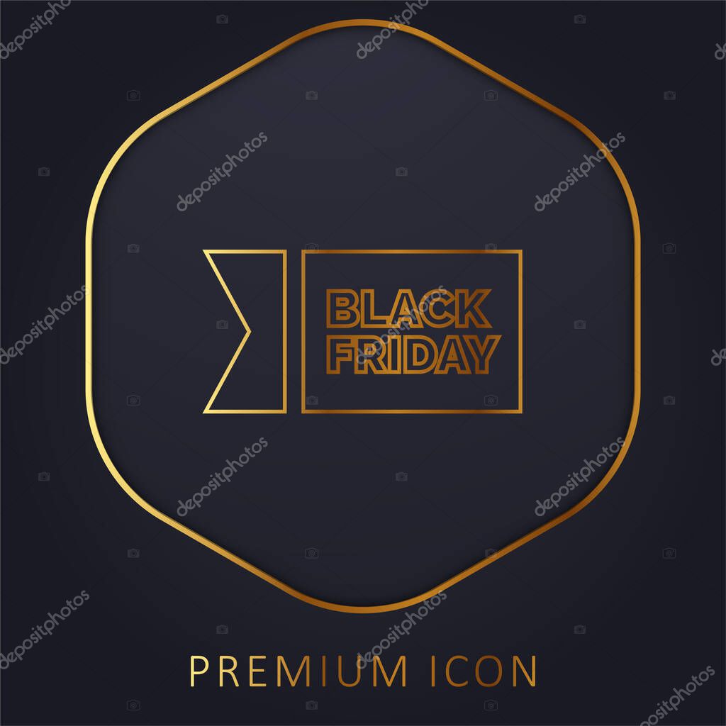 Black Friday golden line premium logo or icon