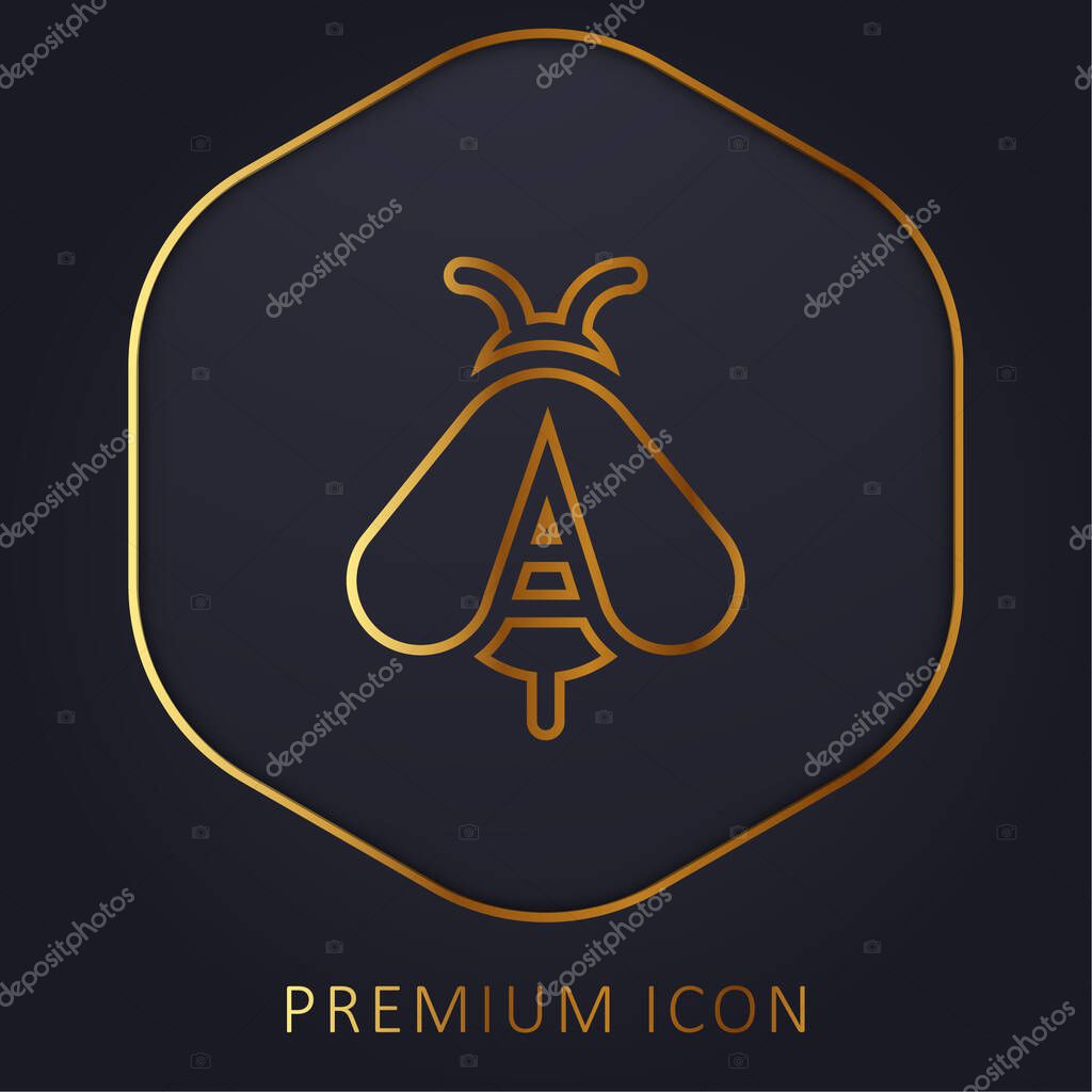 Bee golden line premium logo or icon