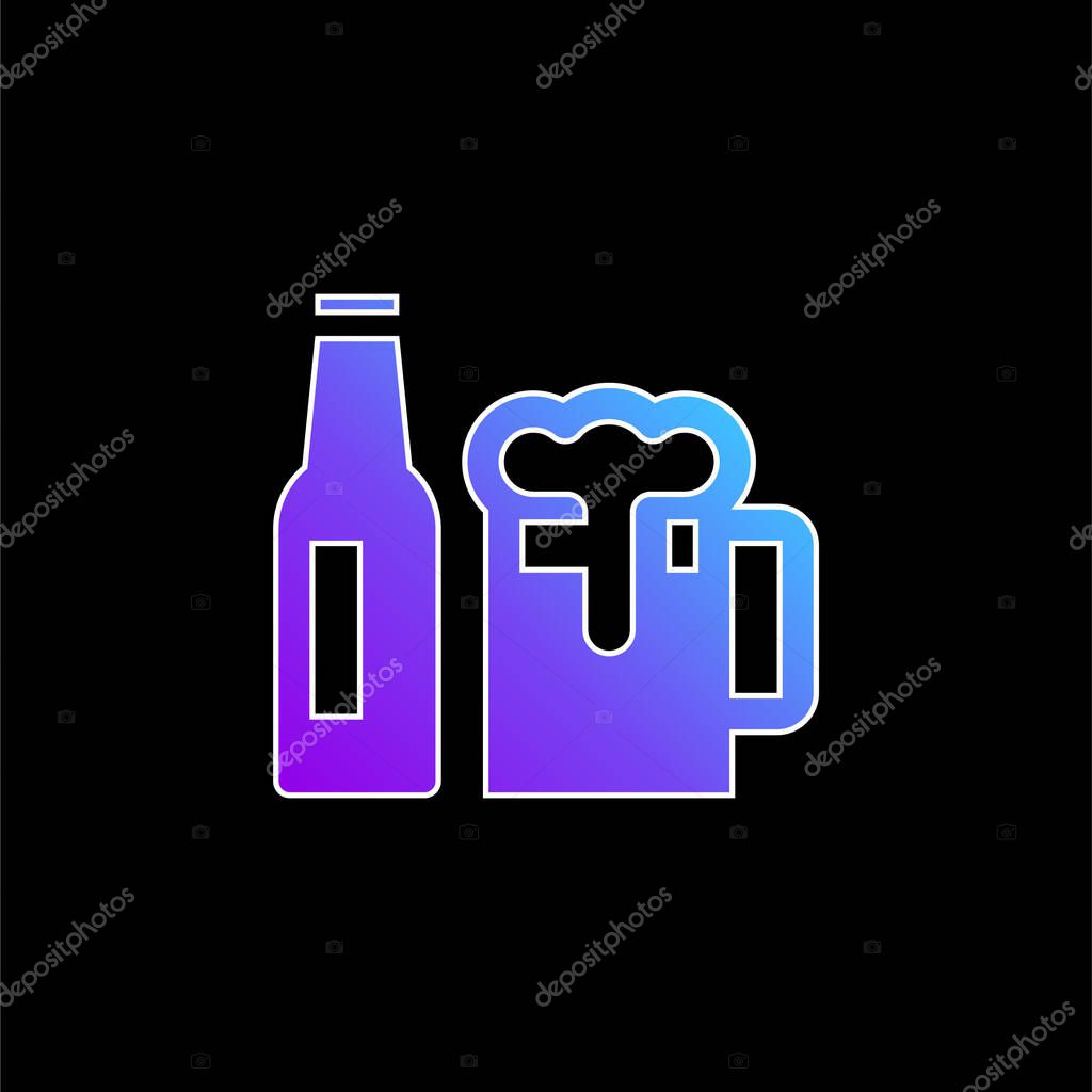 Beer blue gradient vector icon