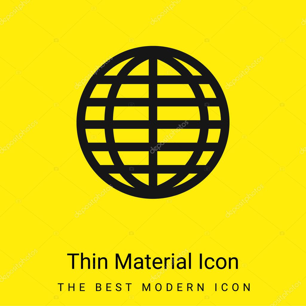 Big Globe Grid minimal bright yellow material icon