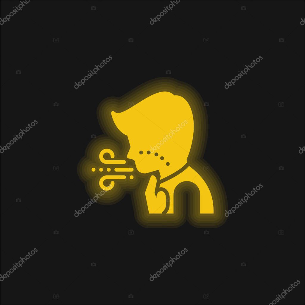 Breathing yellow glowing neon icon
