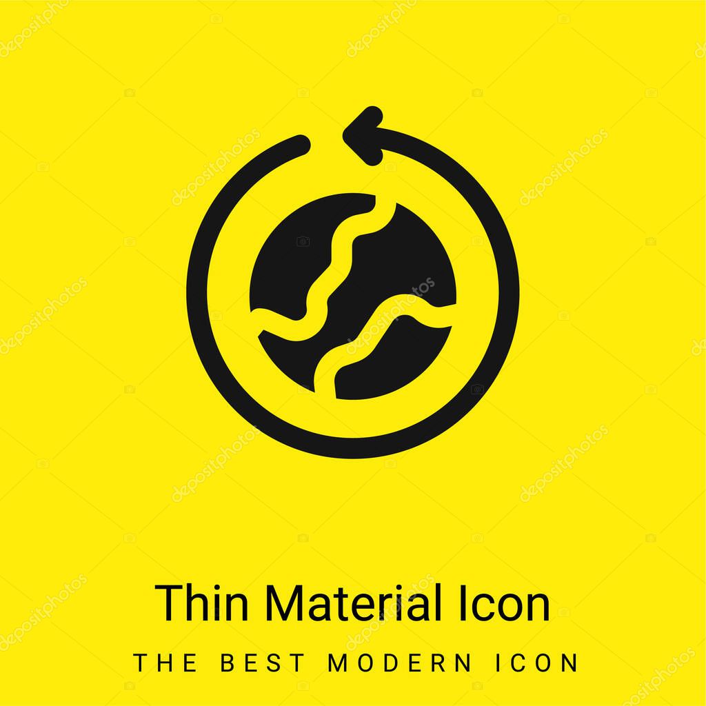 Around The World minimal bright yellow material icon