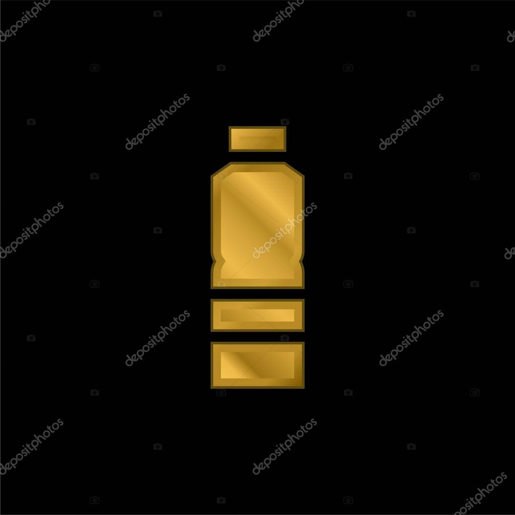 Bottle gold plated metalic icon or logo vector