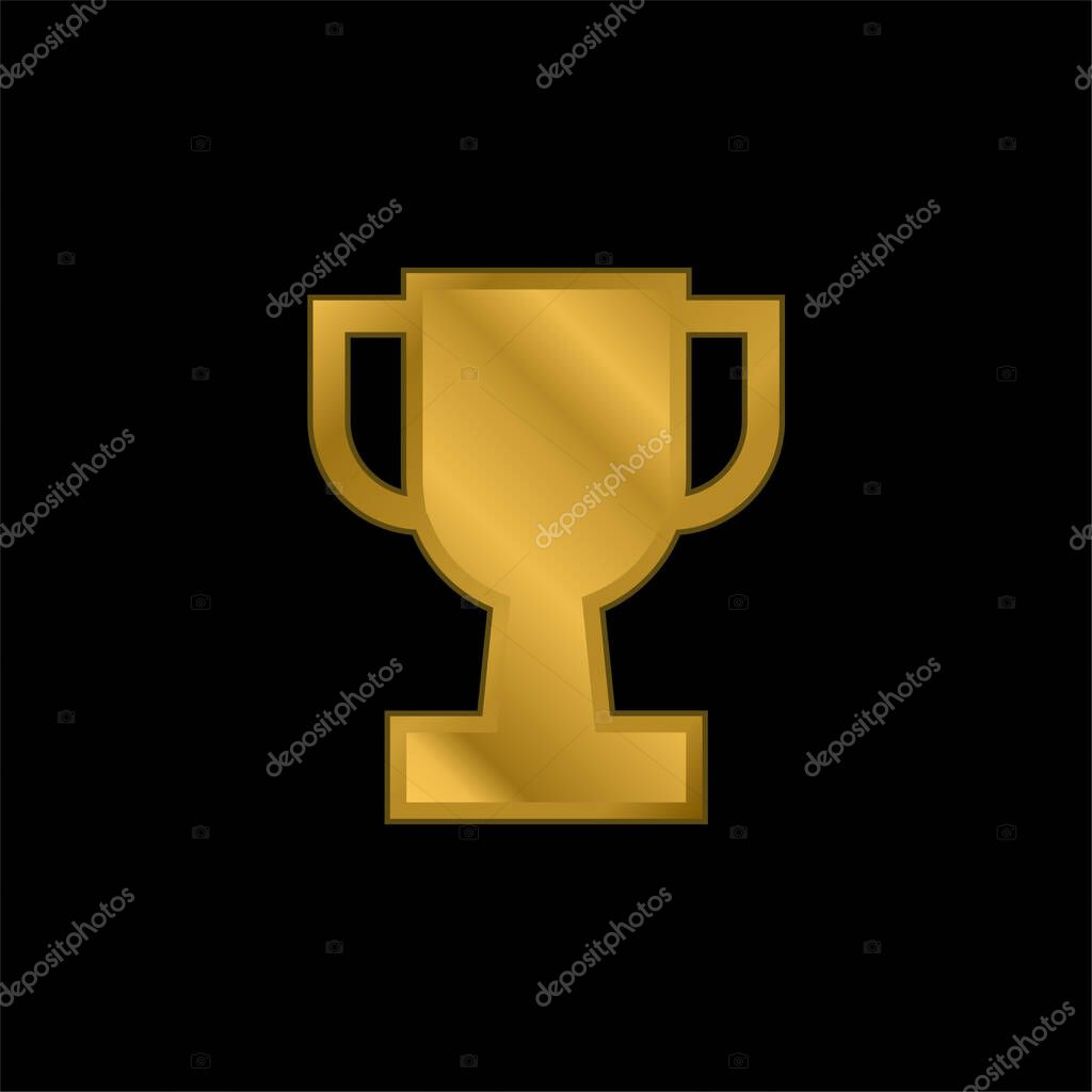 Award gold plated metalic icon or logo vector
