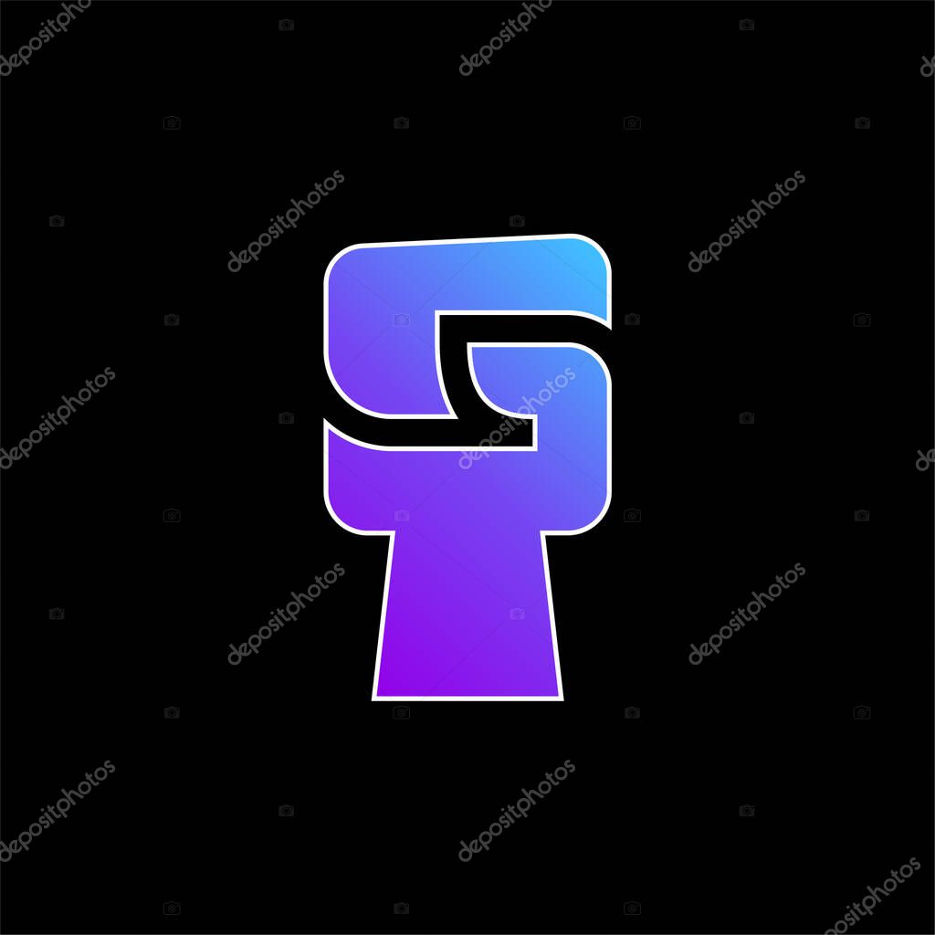 Black Power blue gradient vector icon