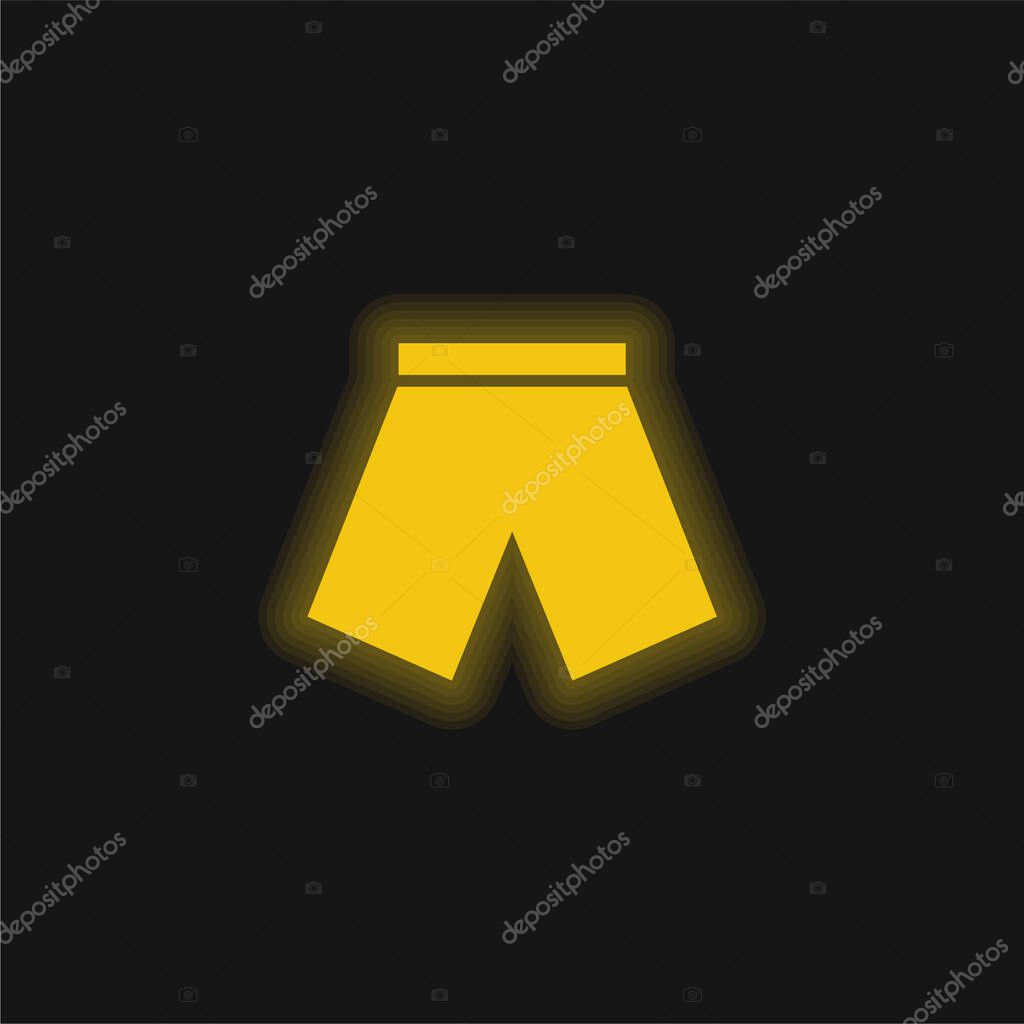 Black Short yellow glowing neon icon